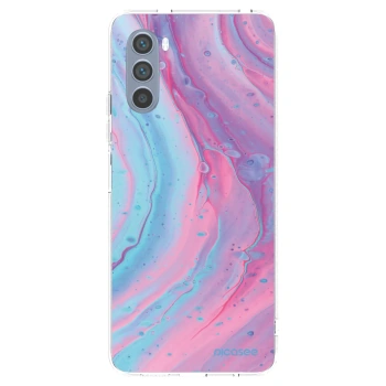 Picasee διαφανής θήκη σιλικόνης Motorola Moto G62 - Pink liquid