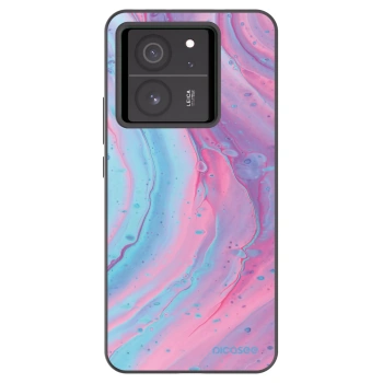 Picasee Μαύρη θήκη σιλικόνης για Xiaomi 13T Pro - Pink liquid