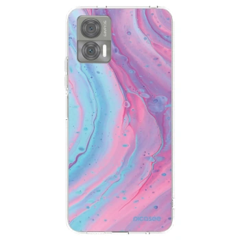 Picasee διαφανής θήκη σιλικόνης Motorola Edge 30 Neo - Pink liquid