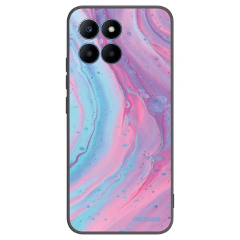 Picasee Μαύρη θήκη σιλικόνης για Honor 70 Lite - Pink liquid