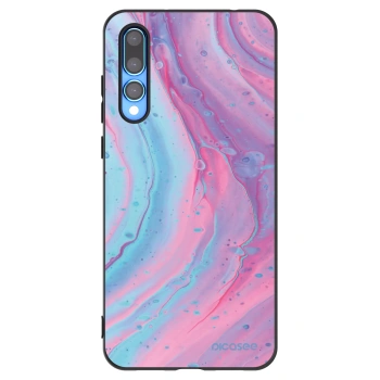Picasee Μαύρη θήκη σιλικόνης για Huawei P20 Pro - Pink liquid