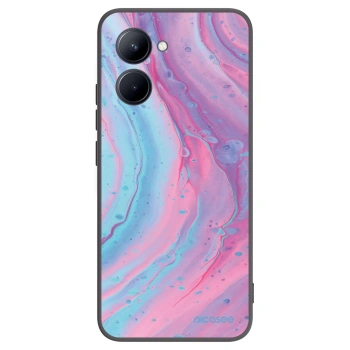 Picasee Μαύρη θήκη σιλικόνης για Realme C33 (2023) - Pink liquid