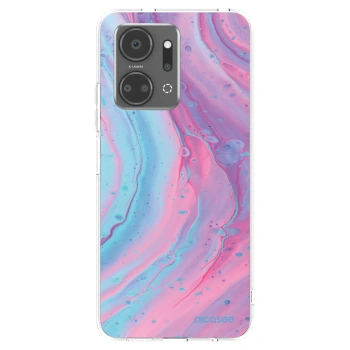 Picasee διαφανής θήκη σιλικόνης Honor X7a - Pink liquid