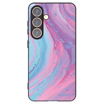 Picasee Μαύρη θήκη σιλικόνης για Samsung Galaxy S24 S921B 5G - Pink liquid