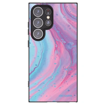 Picasee Μαύρη θήκη σιλικόνης για Samsung Galaxy S24 Ultra S928B 5G - Pink liquid