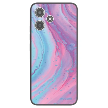 Picasee Μαύρη θήκη σιλικόνης για Xiaomi Redmi 12 5G - Pink liquid