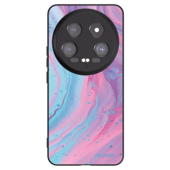 Picasee Μαύρη θήκη σιλικόνης για Xiaomi 14 Ultra - Pink liquid