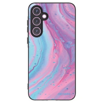 Picasee Μαύρη θήκη σιλικόνης για Samsung Galaxy A35 5G A356B - Pink liquid