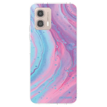 Picasee διαφανής θήκη σιλικόνης Motorola Moto G53 5G - Pink liquid