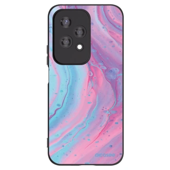 Picasee Μαύρη θήκη σιλικόνης για Honor 200 Lite - Pink liquid