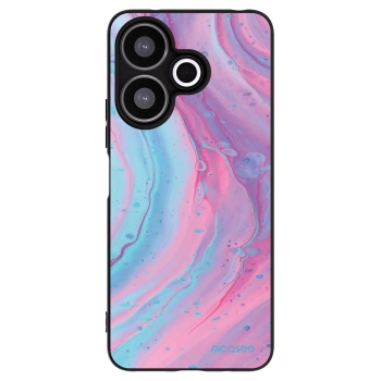 Picasee Μαύρη θήκη σιλικόνης για Xiaomi Redmi 13 4G - Pink liquid