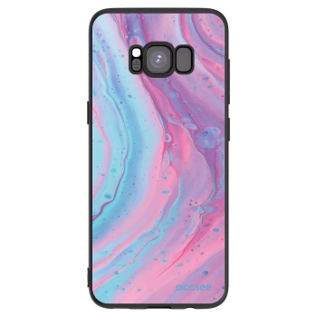 Picasee Μαύρη θήκη σιλικόνης για Samsung Galaxy S8 G950F - Pink liquid