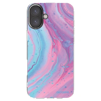 Picasee διαφανής θήκη σιλικόνης Apple iPhone 16 Plus - Pink liquid
