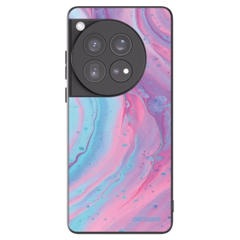 Picasee Μαύρη θήκη σιλικόνης για OnePlus 12 5G - Pink liquid