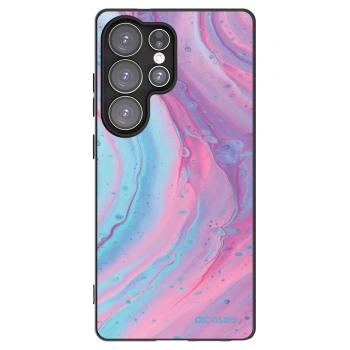 Picasee Μαύρη θήκη σιλικόνης για Samsung Galaxy S25 Ultra 5G - Pink liquid