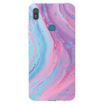 Picasee διαφανής θήκη σιλικόνης Huawei Y7 2019 - Pink liquid