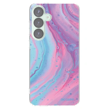 Picasee διαφανής θήκη σιλικόνης Samsung Galaxy S25+ 5G - Pink liquid