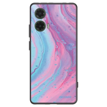 Picasee Μαύρη θήκη σιλικόνης για Motorola Moto G35 5G - Pink liquid