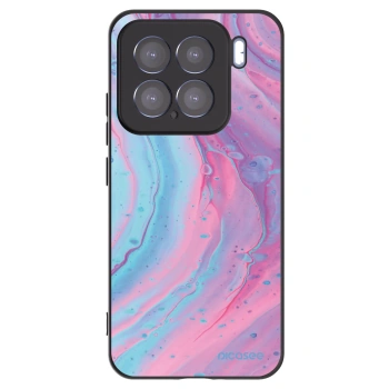 Picasee Μαύρη θήκη σιλικόνης για Xiaomi 15 - Pink liquid
