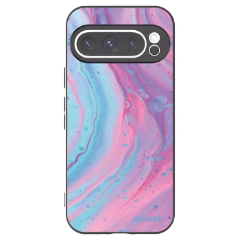 Picasee Μαύρη θήκη σιλικόνης για Google Pixel 9 Pro - Pink liquid