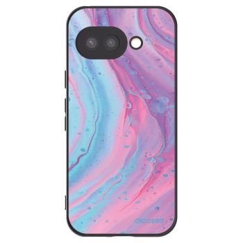Picasee Μαύρη θήκη σιλικόνης για Google Pixel 9a - Pink liquid