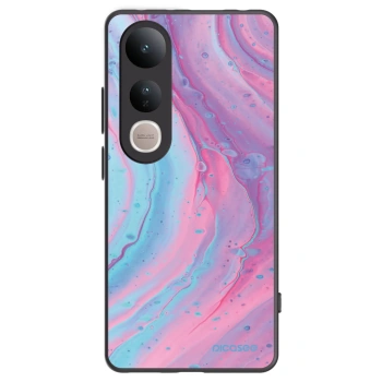 Picasee Μαύρη θήκη σιλικόνης για Vivo V50 Lite 5G - Pink liquid