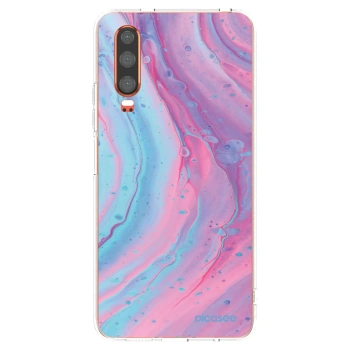 Picasee διαφανής θήκη σιλικόνης Huawei P30 - Pink liquid