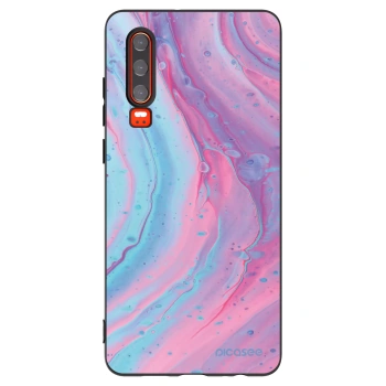 Picasee Μαύρη θήκη σιλικόνης για Huawei P30 - Pink liquid