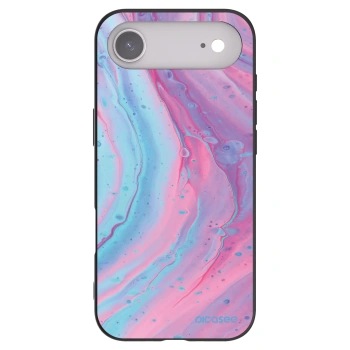Picasee Μαύρη θήκη σιλικόνης για Apple iPhone Air - Pink liquid