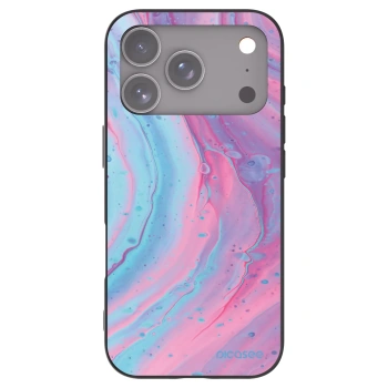 Picasee Μαύρη θήκη σιλικόνης για Apple iPhone 17 Pro - Pink liquid