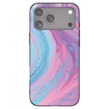 Picasee Μαύρη θήκη σιλικόνης για Apple iPhone 17 Pro Max - Pink liquid