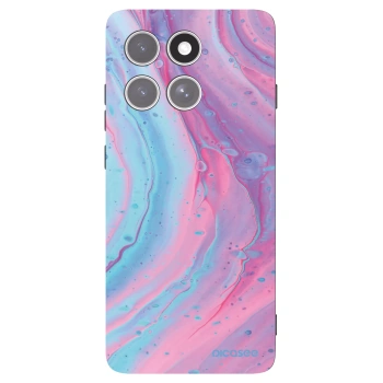 Picasee Μαύρη θήκη σιλικόνης για Motorola Edge 60 Pro - Pink liquid