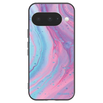 Picasee Μαύρη θήκη σιλικόνης για Google Pixel 10 - Pink liquid