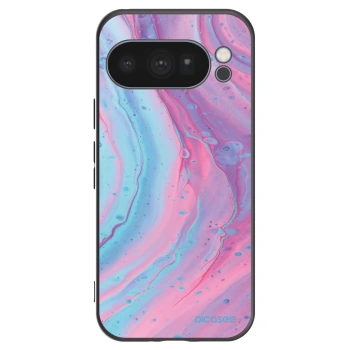 Picasee Μαύρη θήκη σιλικόνης για Google Pixel 10 Pro - Pink liquid