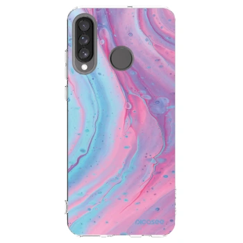 Picasee διαφανής θήκη σιλικόνης Huawei P30 Lite - Pink liquid