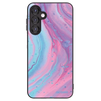 Picasee Μαύρη θήκη σιλικόνης για Samsung Galaxy A16 4G - Pink liquid