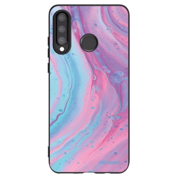 Picasee Μαύρη θήκη σιλικόνης για Huawei P30 Lite - Pink liquid