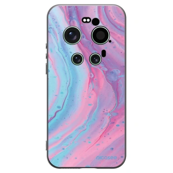 Picasee Μαύρη θήκη σιλικόνης για Xiaomi 17 Ultra - Pink liquid
