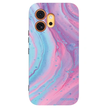 Picasee Μαύρη θήκη σιλικόνης για Honor 600 - Pink liquid