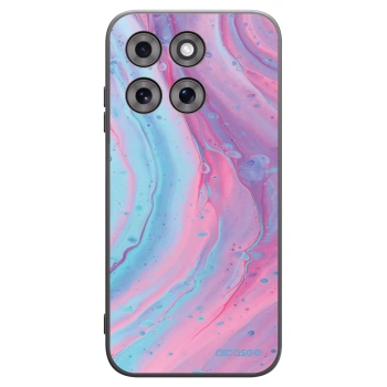 Picasee Μαύρη θήκη σιλικόνης για Motorola Moto G77 - Pink liquid