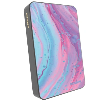 Picasee Powerbank με MagSafe 10 000 mAh Γκρί - Pink liquid