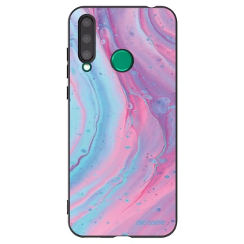 Picasee Μαύρη θήκη σιλικόνης για Honor 20 Lite - Pink liquid