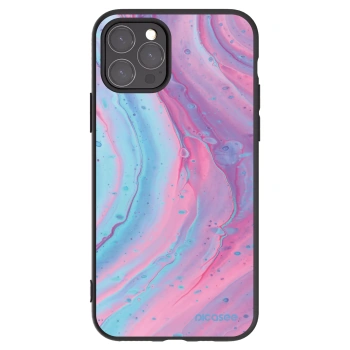 Picasee Μαύρη θήκη σιλικόνης για Apple iPhone 11 Pro - Pink liquid