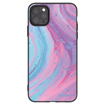 Picasee Μαύρη θήκη σιλικόνης για Apple iPhone 11 Pro Max - Pink liquid