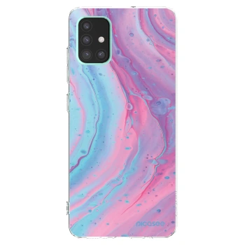 Picasee διαφανής θήκη σιλικόνης Samsung Galaxy A51 A515F - Pink liquid