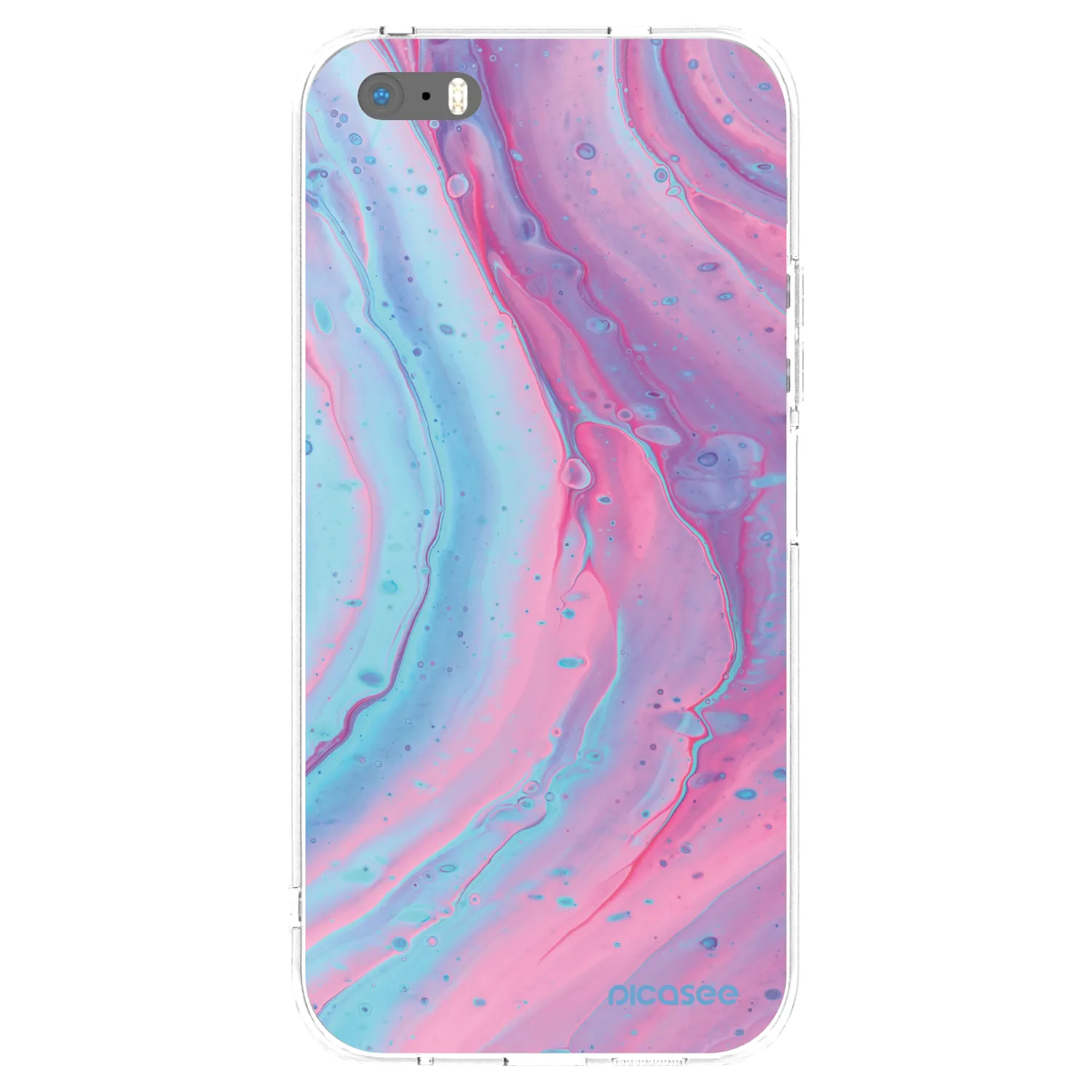 Picasee διαφανής θήκη σιλικόνης Apple iPhone 5/5S/SE - Pink liquid