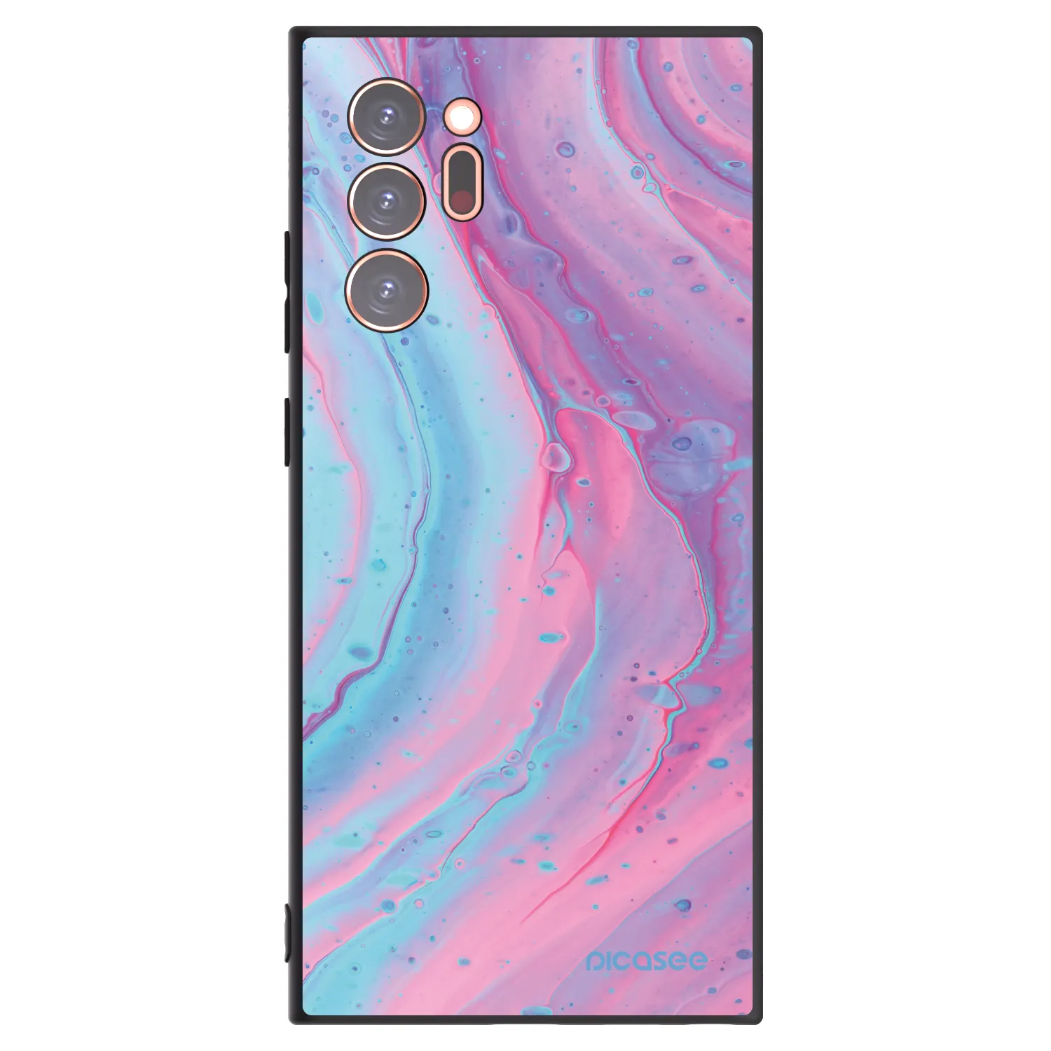 Picasee Μαύρη θήκη σιλικόνης για Samsung Galaxy Note 20 Ultra - Pink liquid