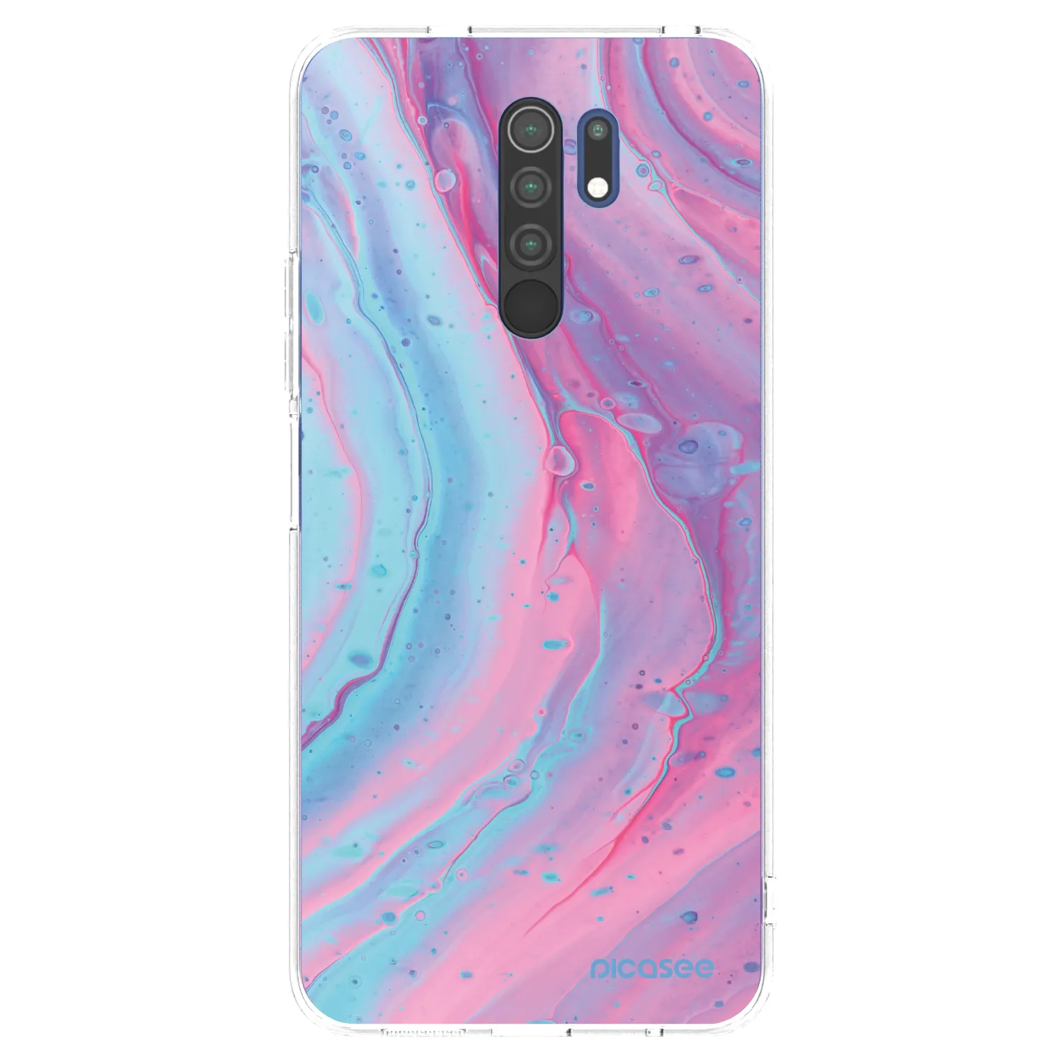 Picasee διαφανής θήκη σιλικόνης Xiaomi Redmi 9 - Pink liquid