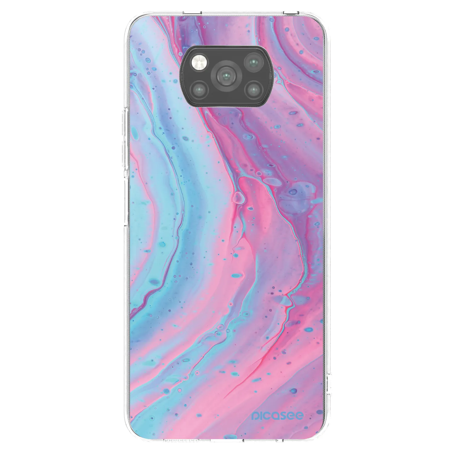 Picasee Μαύρη θήκη σιλικόνης για Xiaomi Poco X3 - Pink liquid