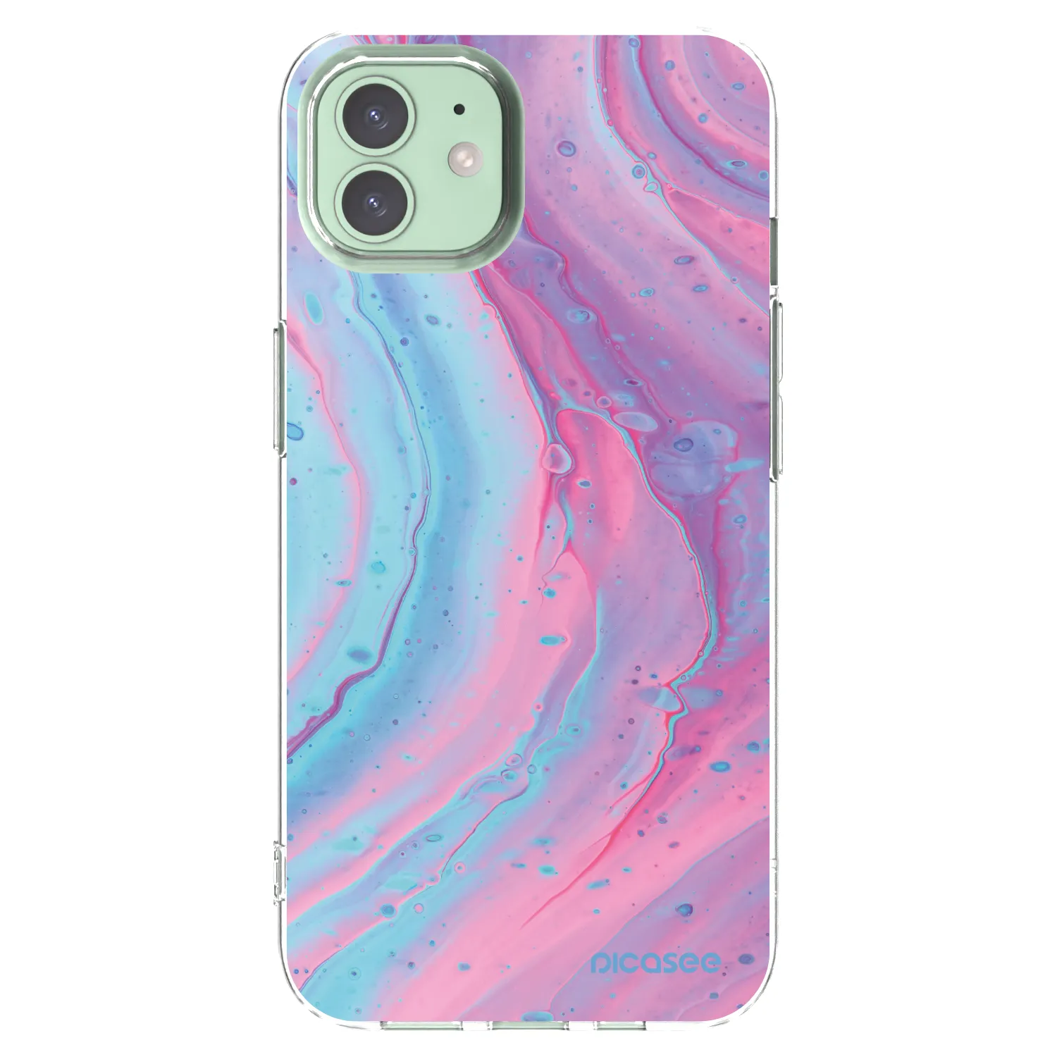 Picasee διαφανής θήκη σιλικόνης Apple iPhone 12 - Pink liquid
